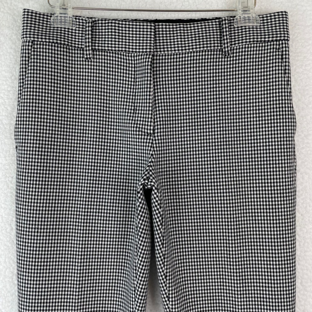 Ann Taylor Devin Fit Houndstooth Ankle Dress Pants Black White Womens 6
